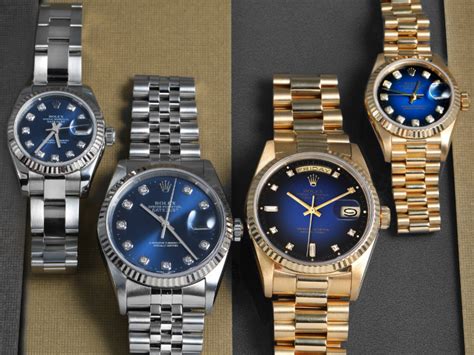 different shades of gold rolex|rolex blue dials.